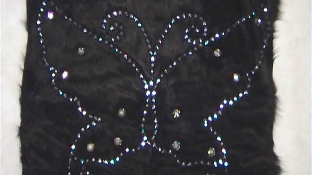 collection 4 cut steel+strass butterfly on shorn rabbit